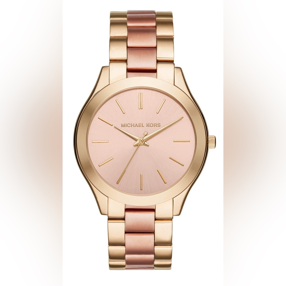 Michael Kors Rose Gold and Blush Two-Tone Stainless Steel Watch